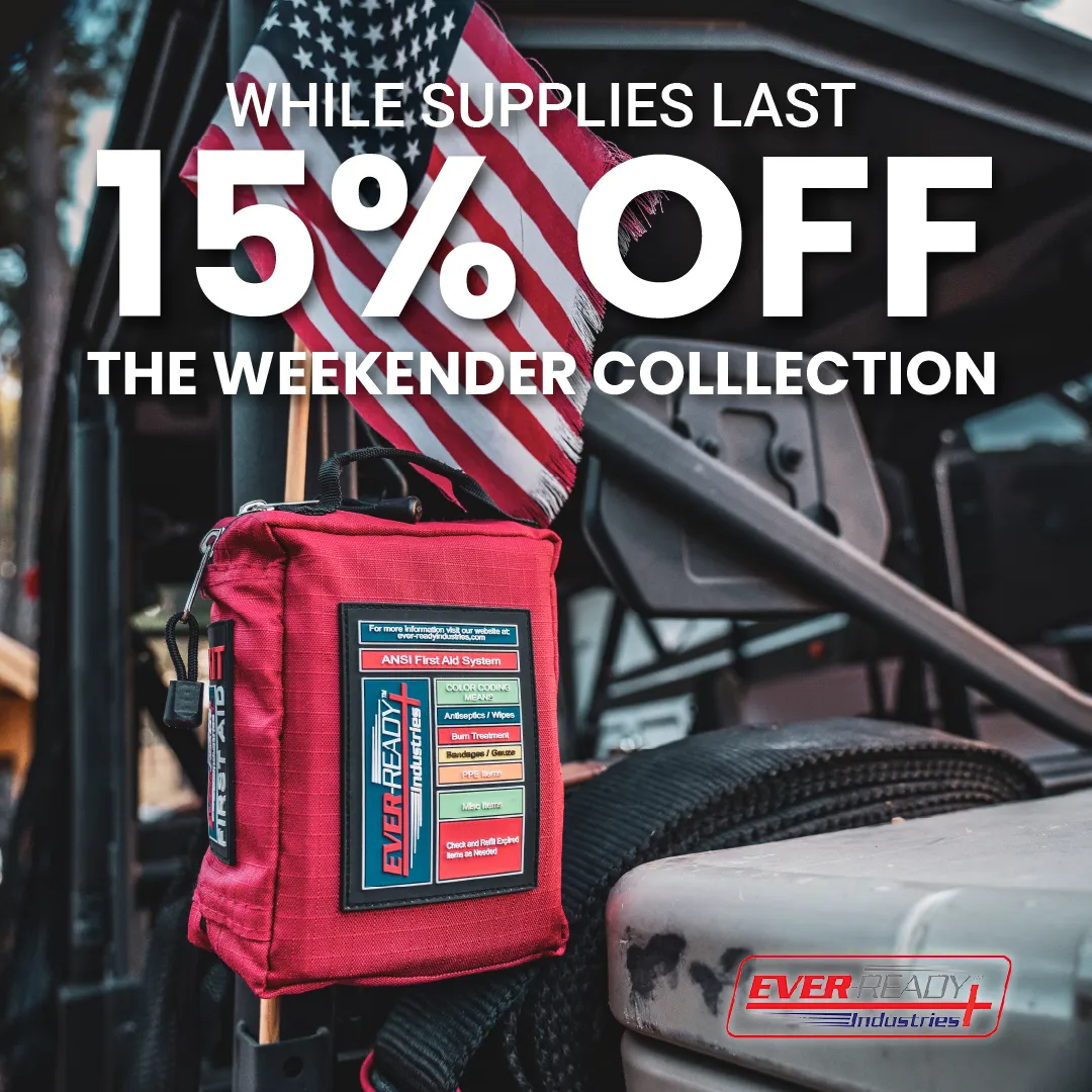 15% off Weekender Collection promo graphic